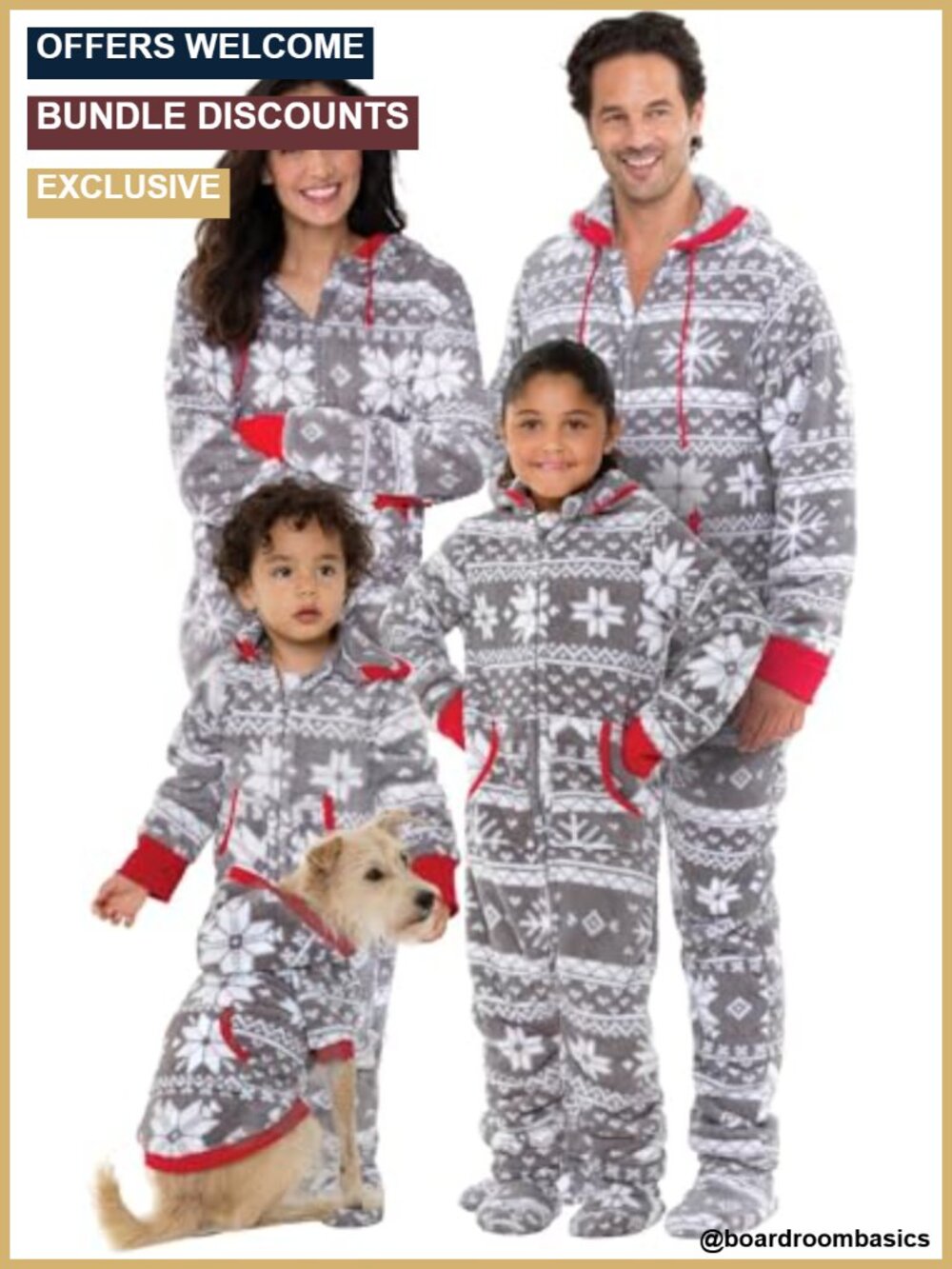 Hoodie-Footie Fleece Onesie Pajama Set for Family Matching Holiday